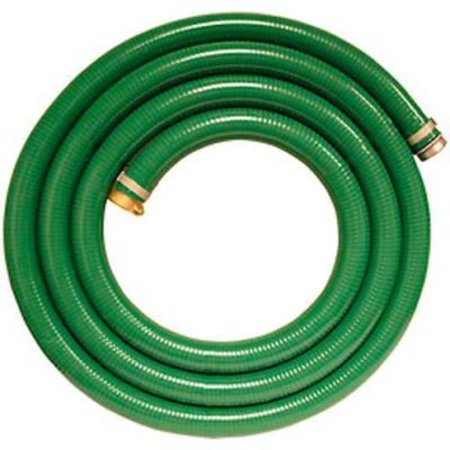 APACHE 4" x 20' Green PVC Water Suction Hose Assembly w/ Aluminum C Coupling x Plated Steel King Nipple 98128515